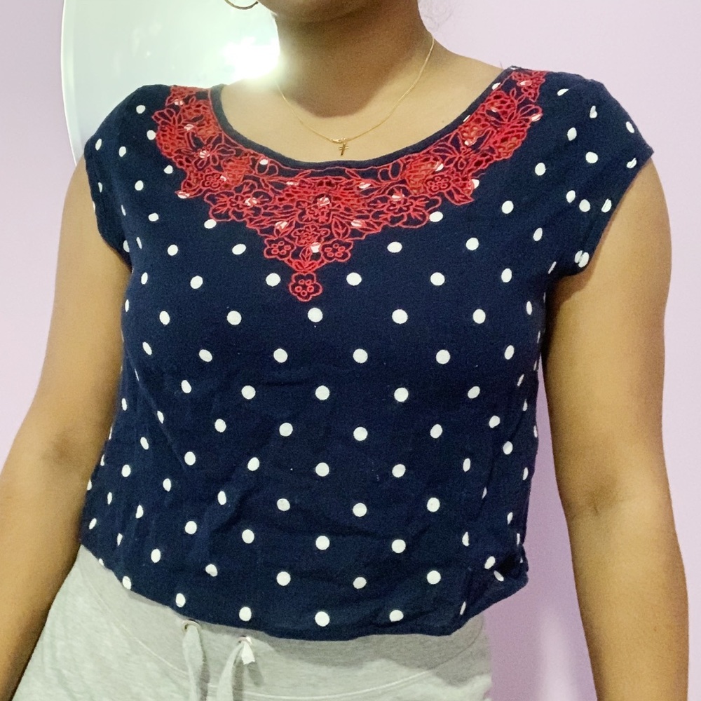 Abercrombie & Fitch Polka Dot Crop Top